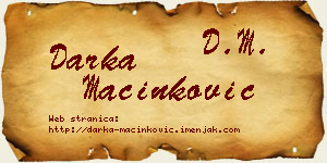 Darka Mačinković vizit kartica